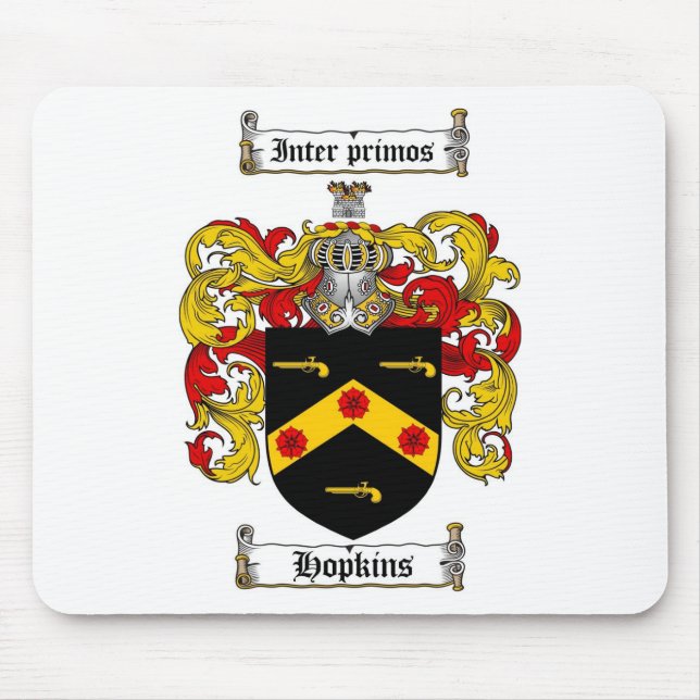 ALFOMBRILLA DE RATÓN ESCUDO DE LA FAMILIA DE HOPKINS - ESCUDO DE ARMAS (Frente)