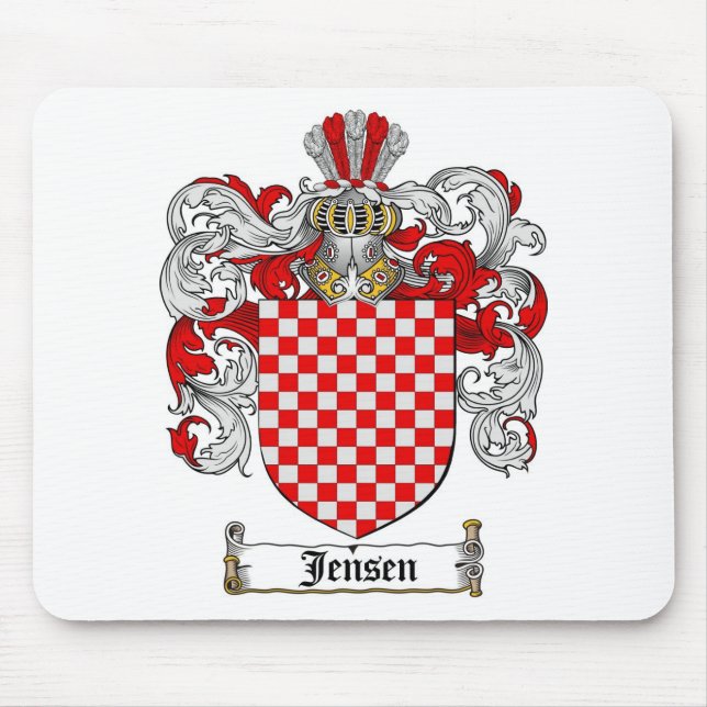 ALFOMBRILLA DE RATÓN ESCUDO DE LA FAMILIA DE JENSEN - ESCUDO DE ARMAS (Frente)