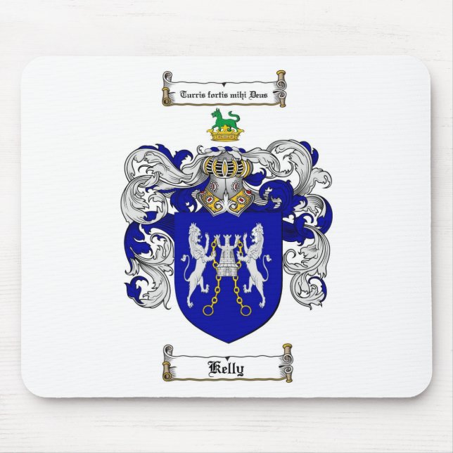 ALFOMBRILLA DE RATÓN ESCUDO DE LA FAMILIA DE KELLY - ESCUDO DE ARMAS DE (Frente)