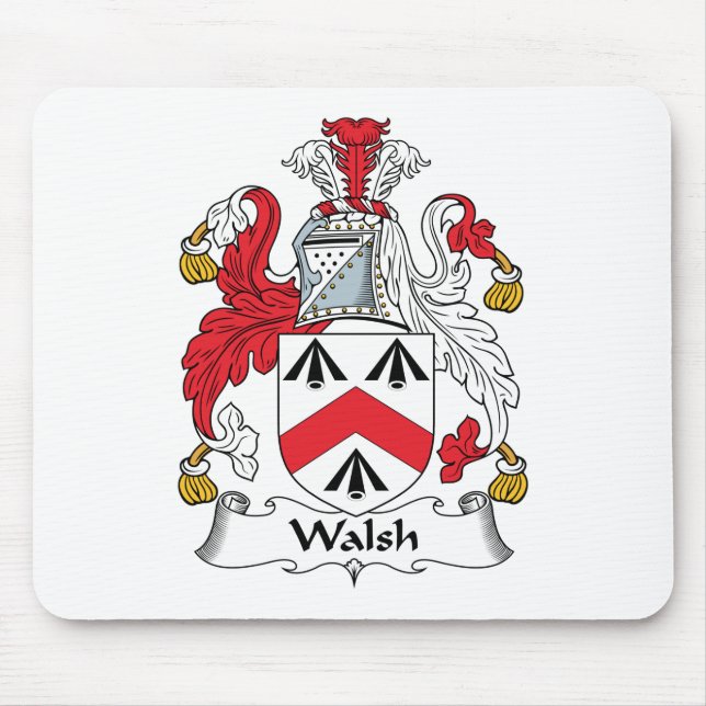 Alfombrilla De Ratón Escudo de la familia de Walsh (Frente)