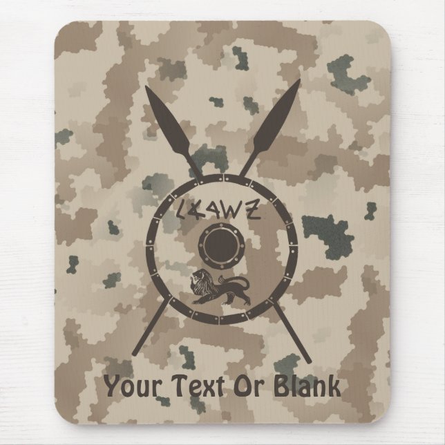 Alfombrilla De Ratón Escudo De Macabetes Y Láminas Desérticas (Frente)