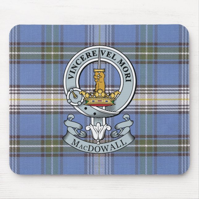 Alfombrilla De Ratón Escudo de MacDowall + Cojín de ratón del tartán (Frente)