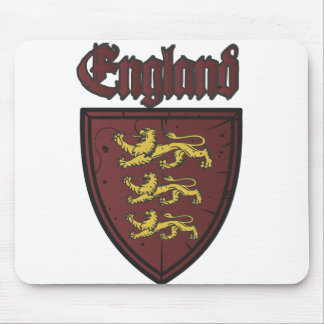 Alfombrilla De Ratón Escudo de madera de los tres leones de Inglaterra