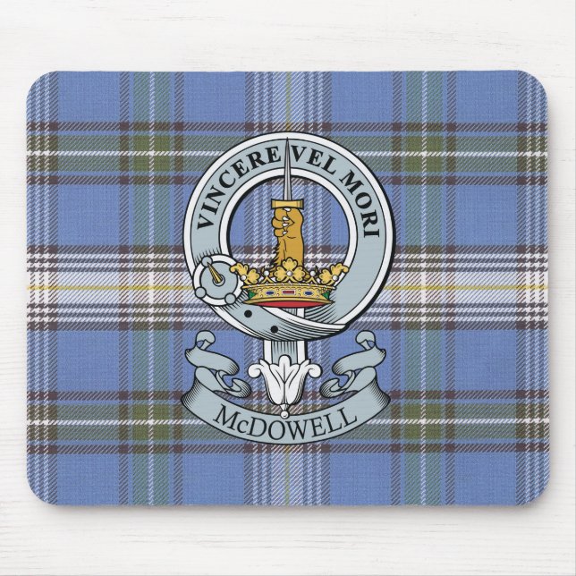 Alfombrilla De Ratón Escudo de McDowell + Cojín de ratón del tartán (Frente)