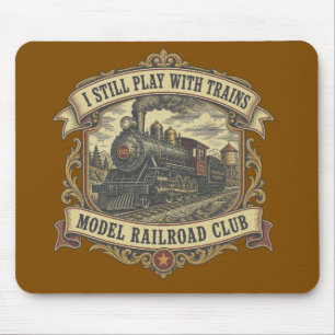 Alfombrilla De Ratón Escudo del Club de Tren de Vapor Vintage