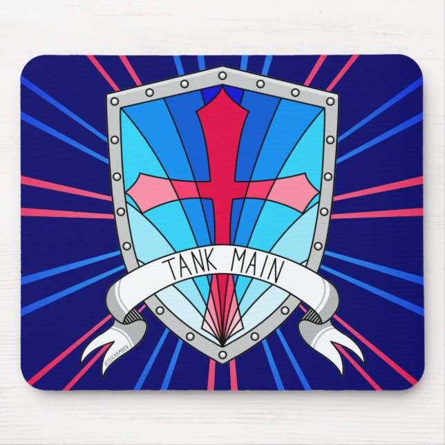 Alfombrilla De Ratón Escudo del Personalizado rojo azul del juego princ (Frente)