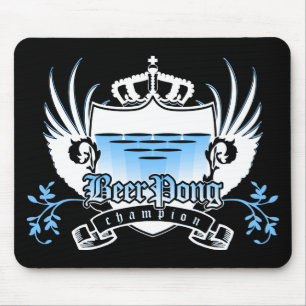 Alfombrilla De Ratón escudo real campeón del pong de cerveza