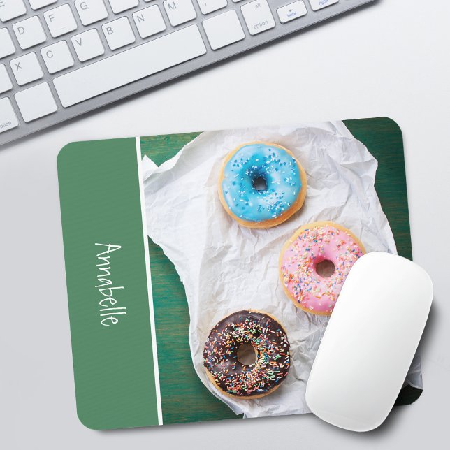 Alfombrilla De Ratón Escuelas personalizadas de donuts justos (Cute Colorful Donuts Personalized Mouse Pad)