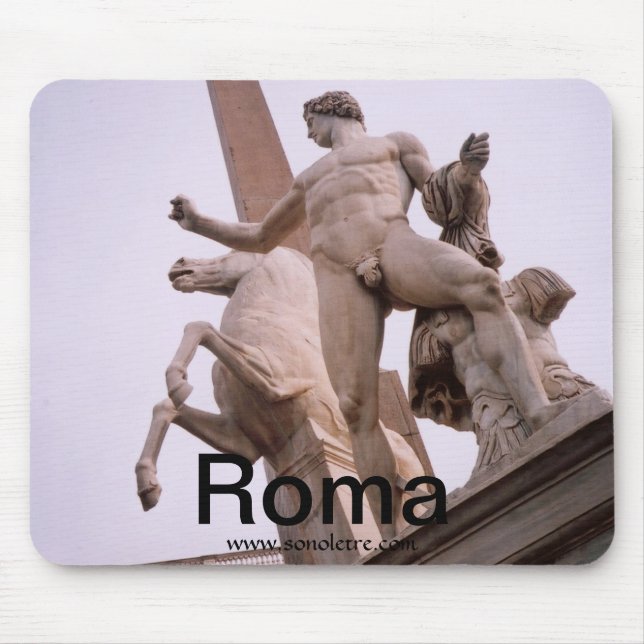 Alfombrilla De Ratón Escultura de Quirinale, Mousepad romaní (Frente)