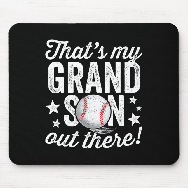 Alfombrilla De Ratón Ese 39 es mi nieto fuera, abuela de béisbol (Frente)