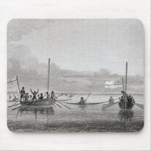 Alfombrilla De Ratón Eskimaux que viene hacia los barcos en Shoalwater