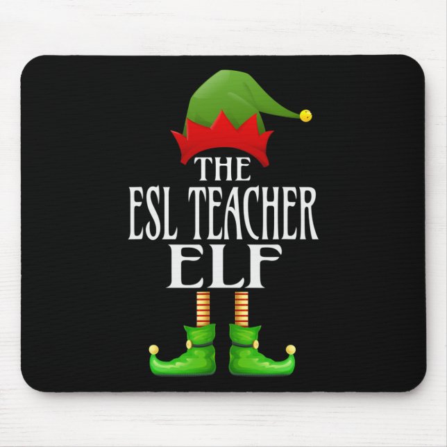 Alfombrilla De Ratón Esl Teacher Elf Xmas Divertido Grupo C (Frente)