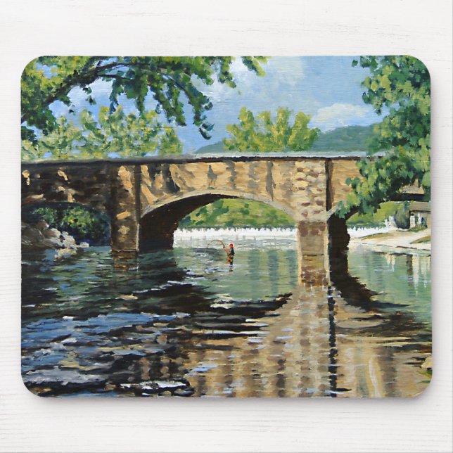 Alfombrilla De Ratón Esmalte de trucha de pesca de mosca (Frente)