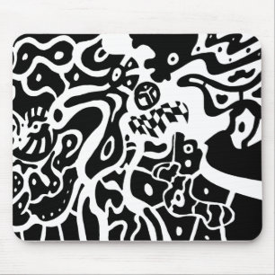 Alfombrilla De Ratón "Espacio" Arte abstracto de B&W