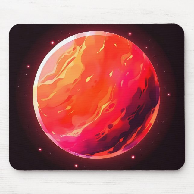 Alfombrilla De Ratón Espacio de planeta rojo (Frente)
