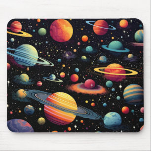 Alfombrilla De Ratón Espacio de planetas coloridos