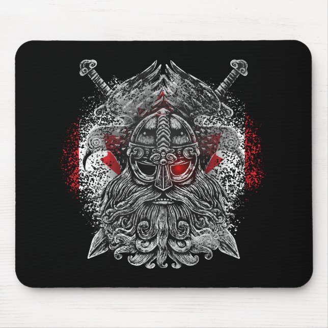 Alfombrilla De Ratón Espadas de Odin ravens Viking Mythology Canada ban (Frente)