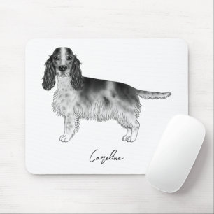 Alfombrilla De Ratón Español Cocker En Blanco Y Negro Y Personalizado
