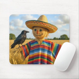 Alfombrilla De Ratón Espantapájaros con sombrero y poncho