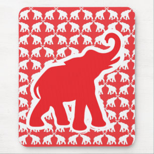 Alfombrilla De Ratón Espectáculo de elefante rojo