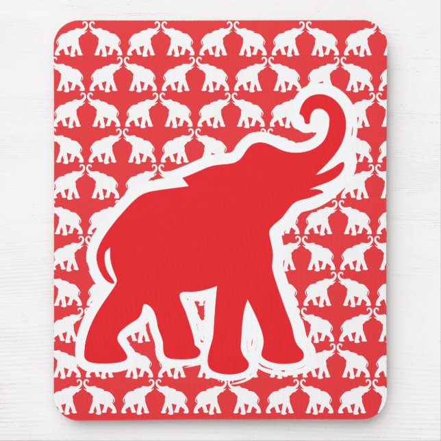 Alfombrilla De Ratón Espectáculo de elefante rojo (Frente)