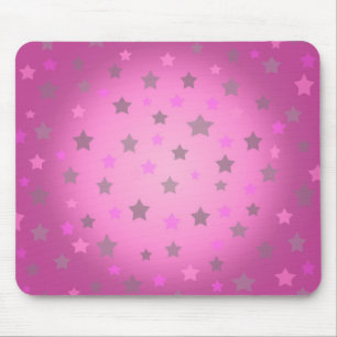 Alfombrilla De Ratón Espectáculo de patrón de estrellas rosadas y grise