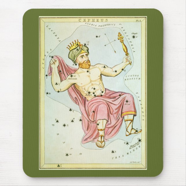 Alfombrilla De Ratón Espejo de Urania, mapa celeste de astronomía vinta (Frente)