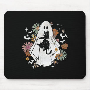 Alfombrilla De Ratón Espeluznante fantasma Holgazán Gato negro Groovy F