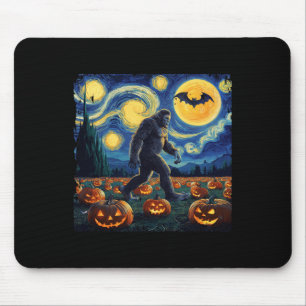 Alfombrilla De Ratón Espeluznante Halloween Bigfoot Starry Night Van Go