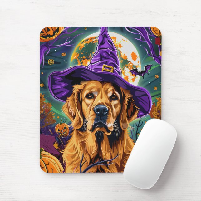 Alfombrilla De Ratón Espeluznante Tirador de Oro Halloween (Con ratón)
