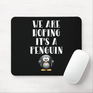 Alfombrilla De Ratón Esperamos que sea un pingüino Mujer embarazada div