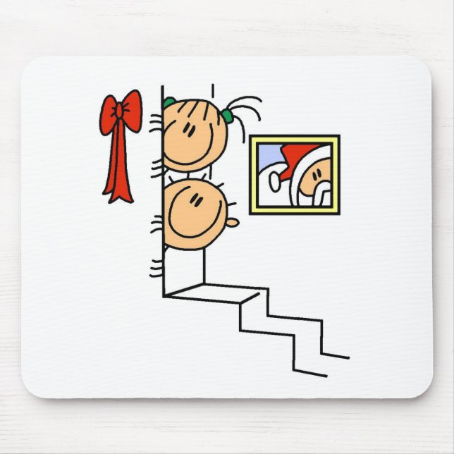 Alfombrilla De Ratón Esperando camisetas y regalos de Santa Claus (Frente)