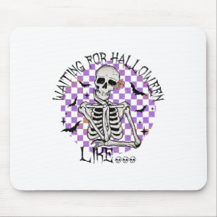Alfombrilla De Ratón Esperando Halloween Como Funny Skeleton Spooky H
