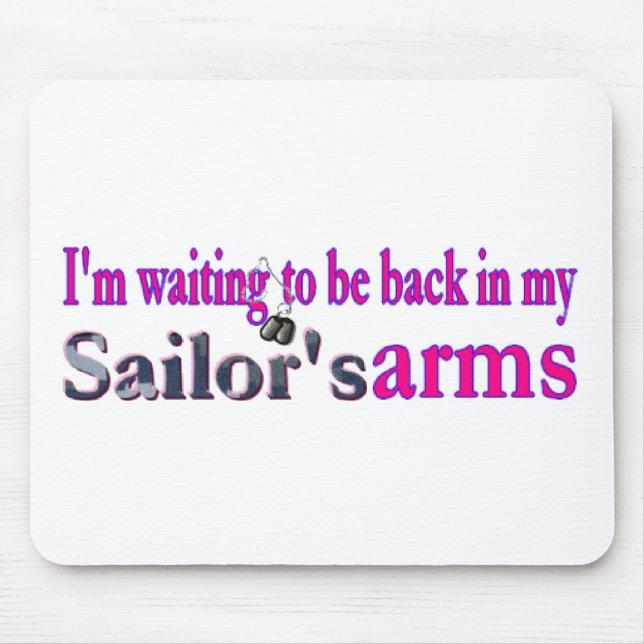 Alfombrilla De Ratón Esperar a mi marinero (Frente)