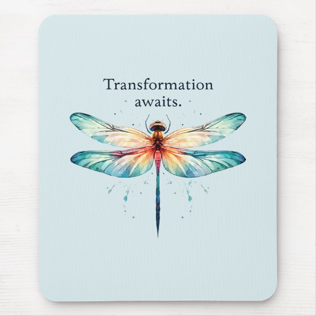 Alfombrilla De Ratón Esperas de transformación - Dragonfly colorido (Frente)
