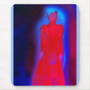 Alfombrilla De Ratón Espinosa fantasma dama de arte rojo