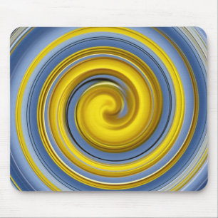Alfombrilla De Ratón Espiral amarilla y azul