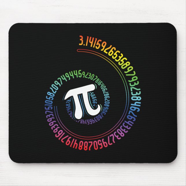Alfombrilla De Ratón Espiral Arcoiris Nerd Math Geek Matematicista Pi D (Frente)