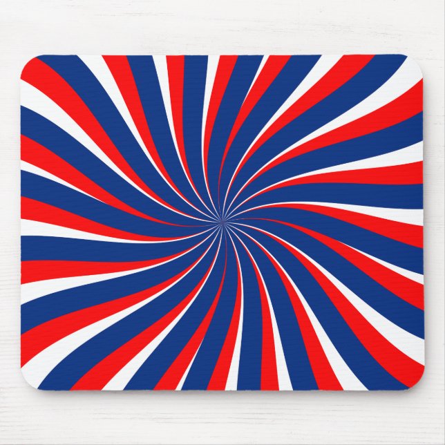 Alfombrilla De Ratón Espiral azul blanco rojo ... (Frente)