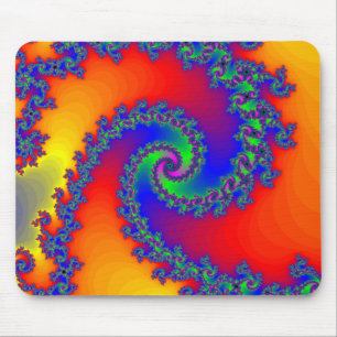 Alfombrilla De Ratón Espiral colorido del fractal: