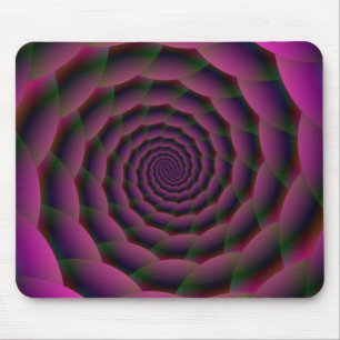 Alfombrilla De Ratón Espiral de cuerdas en rojo morado y verde