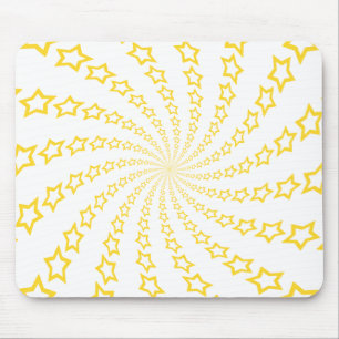 Alfombrilla De Ratón Espiral de la estrella: Amarillo y blanco: