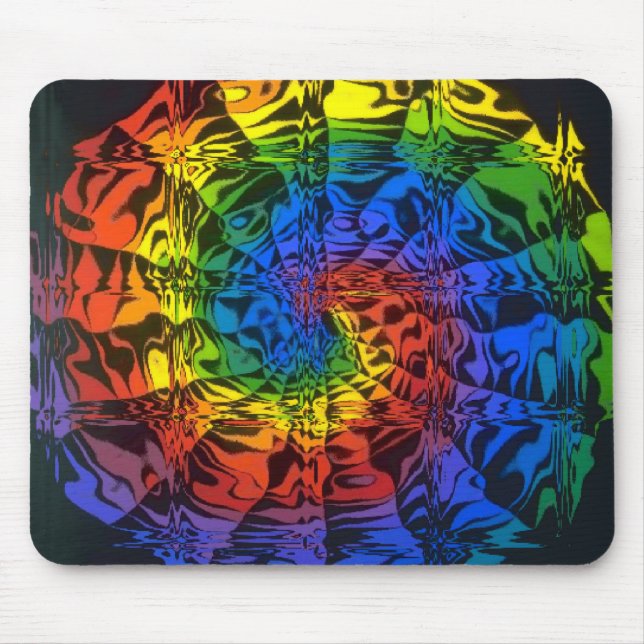 Alfombrilla De Ratón espiral del arco iris (Frente)