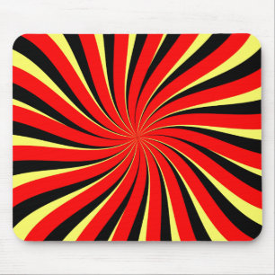 Alfombrilla De Ratón Espiral Negro Rojo Amarillo