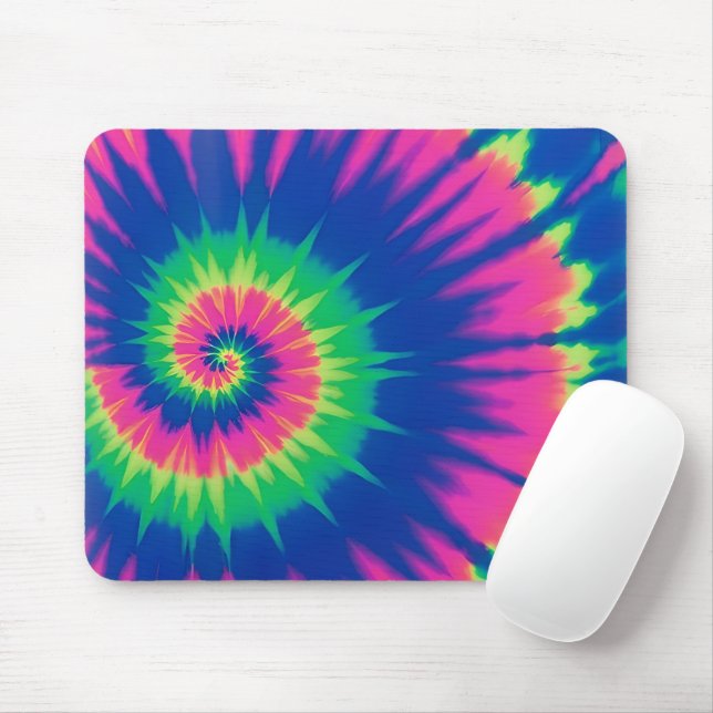 Alfombrilla De Ratón Espiral Neon Tie-Dye (Con ratón)