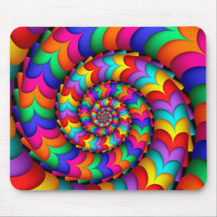 Alfombrilla De Ratón Espiral rizado Mousepad del arco iris de la bobina