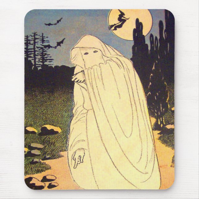 Alfombrilla De Ratón Espíritu de Luna de Murciélago Bruja Fantasma (Frente)