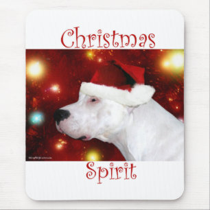 Alfombrilla De Ratón Espíritu de Navidad Dogo Argentino
