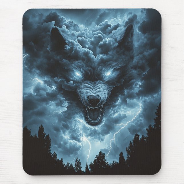 Alfombrilla De Ratón Espíritu Lobo de la Tormenta (Frente)