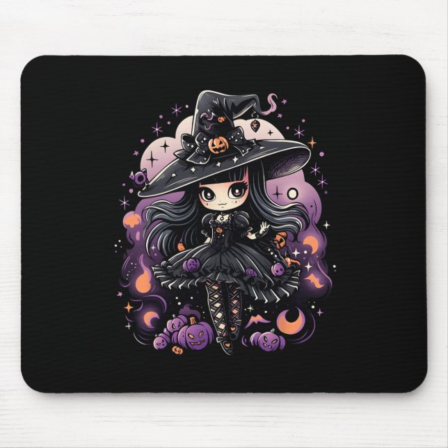 Alfombrilla De Ratón Espíritus espeleados Halloween Witch Art (Frente)